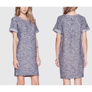 Vince XS Rolled Cuff Marley Terry Boucle Knit‎ Shift Crew Sweatshirt Dress $295
